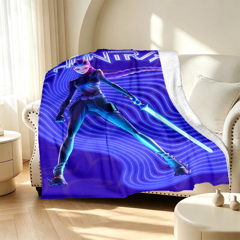 KPop Demon Hunters Pattern Blanket for Home Decoration, Bed, Sofa, Car Travel, Camping, Suitable for All Seasons, Birthday Christmas Gift