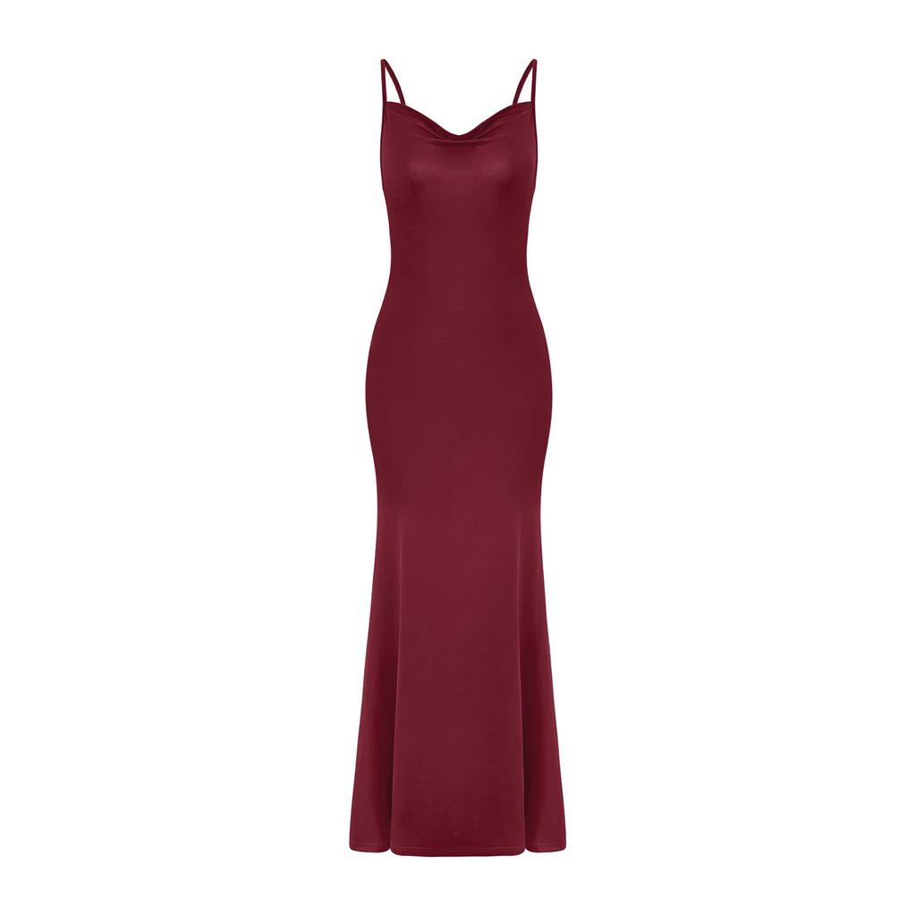 Women's Fashionable, Flattering, And Elegant Backless Spaghetti-Strap Dress