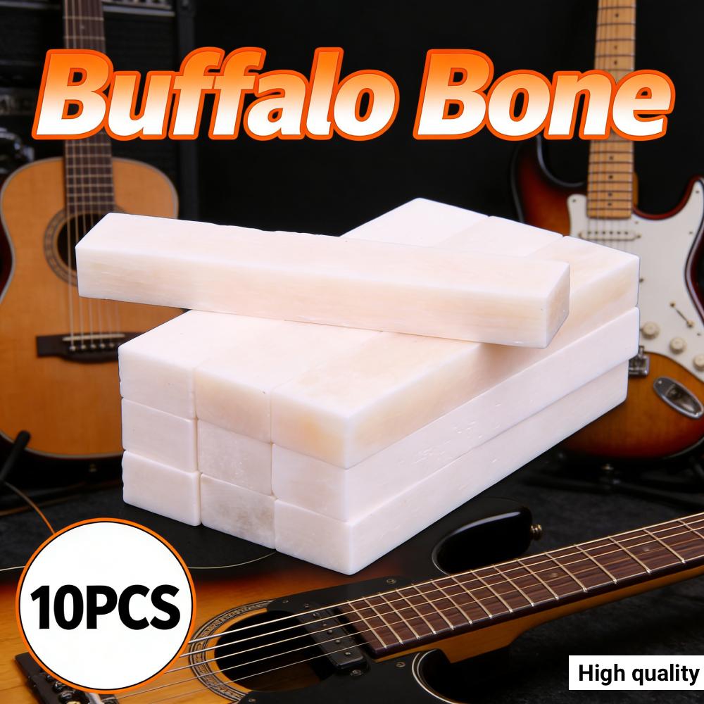 10pcs Acoustic Guitar Pins Saddles Replacement Buffalo Bone Classical Guitar Bridge Nuts Lightweight  for LP Folk Guitar