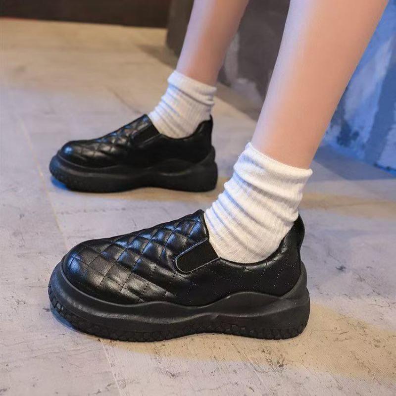 Milk Huhu Thick-soled Little White Shoes Snow Boots Women's Velvet Thickened Autumn and Winter New Cotton Shoes Waterproof, Non-slip and Warm