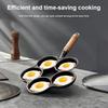 5 Round Holes Cast Iron Cake Maker Frying Pan Egg Frying Pan Creative Breakfast Grill Cooking Pot for Gas Stove Induction Cooker