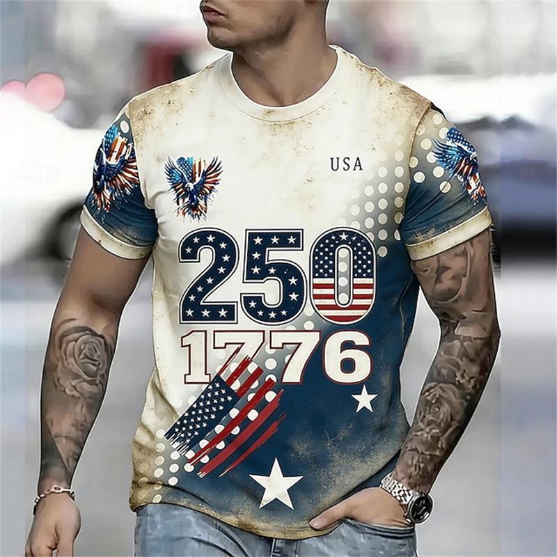 Sommer Herren 3D-Druck Rundhals-T-Shirt