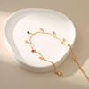 Gold Plated Multi-Color CZ Charm Anklet With Extension Chain