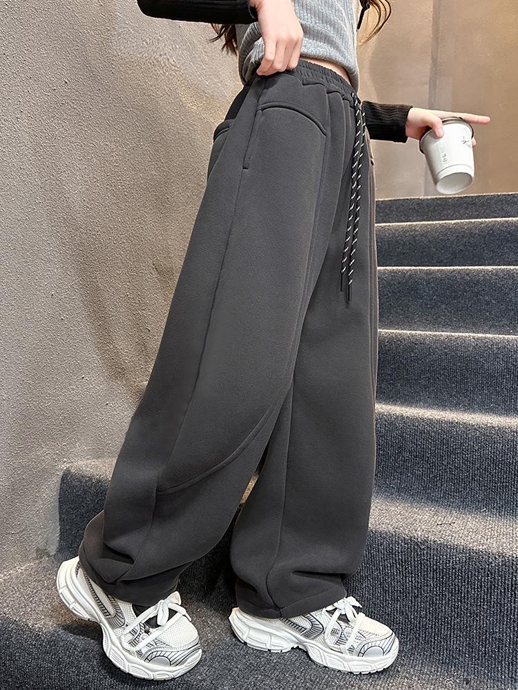 Pantaloni della tuta autunnali alla moda per ragazze - Stile 2025 per bambini: Pantaloni casual versatili con risvolto per primavera e autunno