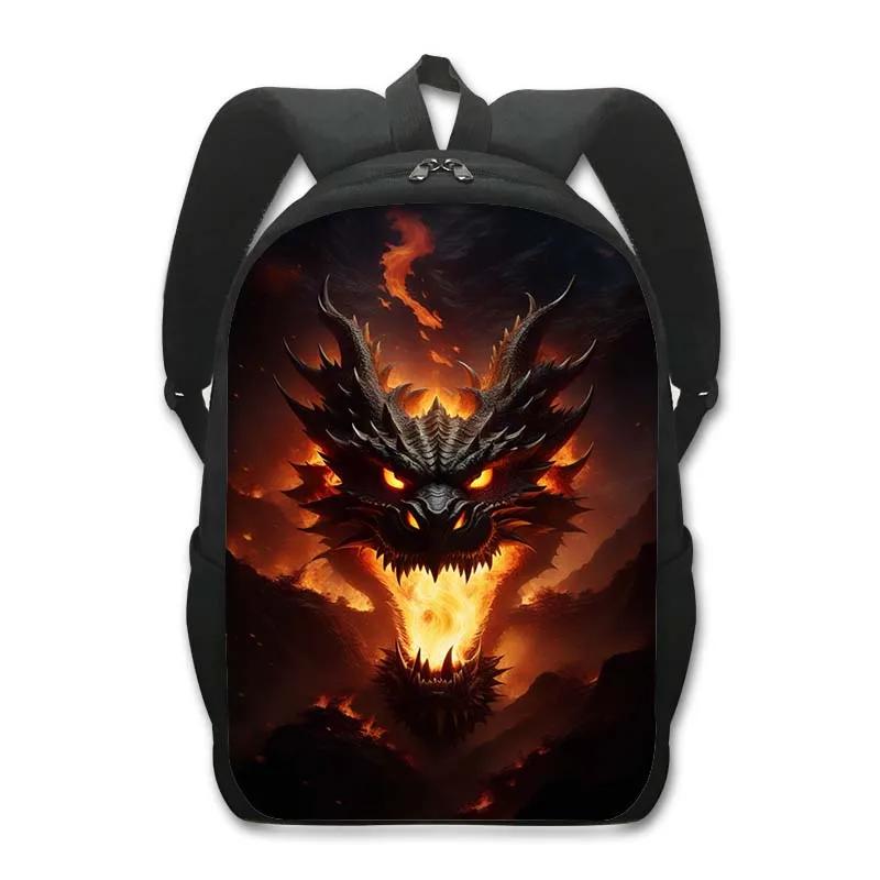 Fantasy Magic Dragon Print Backpack Cartoon Dragon Baby Student Schoolbags Women Men Laptop Rucksack Outdoor Travel Daypack