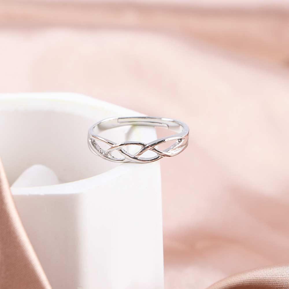 Women Men Opening Bridal Lovers Ring White Gold Plated Copper Wedding Rings Crystal Couple Rings