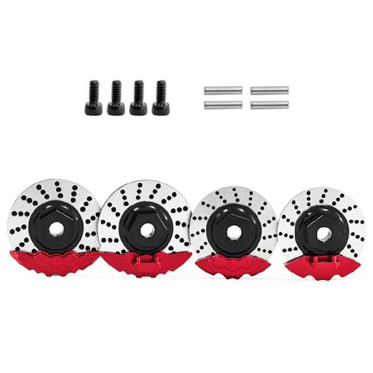 Set Of 4 Wheel Wheel Hubs And Brake Disc For 1/10 Remote Control Cars Adding Realism And Performances