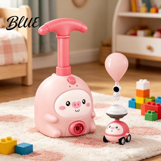 Balloon Car Toy Animal Air-Powered with Pump Cartoon Pig Duck Inflator Seal Launcher Educational Toddlers Boys Girls Vehicle