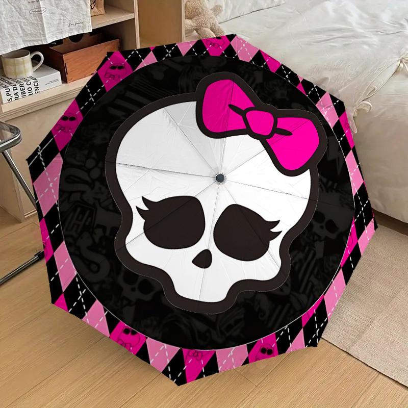 

1pc Monster High Skull Automatic Folding Umbrella, Casual Outdoor Accessory, Birthday Festival Gift yy251126076