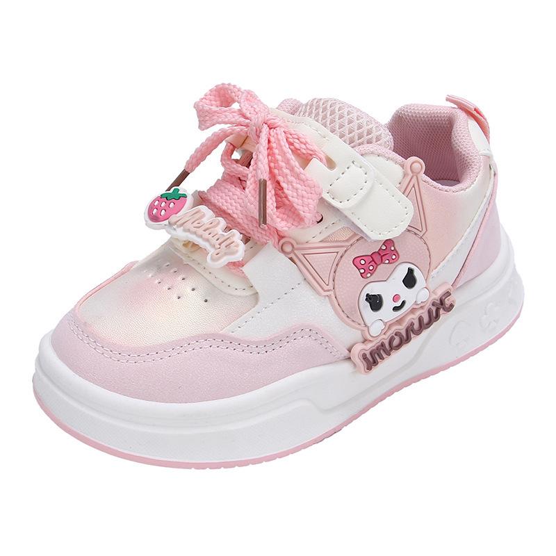 

2025 Spring/Autumn Breathable Cartoon Skate Shoes for Girls - Comfortable & Cute Casual Children s Sports Footwear Size 32, Length 19.5cm рожевий
