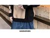 Men's Plus Size Color Block Sweater - Loose Fit, Korean Style, Round Neck Pullover for Autumn and Winter