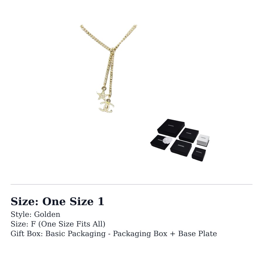 CHANEL Double C Rhinestone Necklaces Women's Gold ABB258-B13560-NQ105