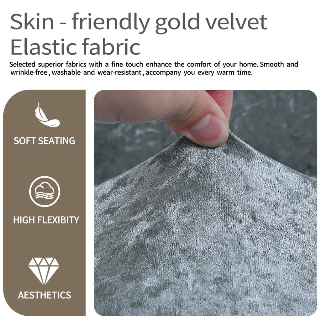 Thickened Elastic Gold Diamond Fleece Skirt Chair Cover Solid Color Universal Household Hotel High Back Chair Cover