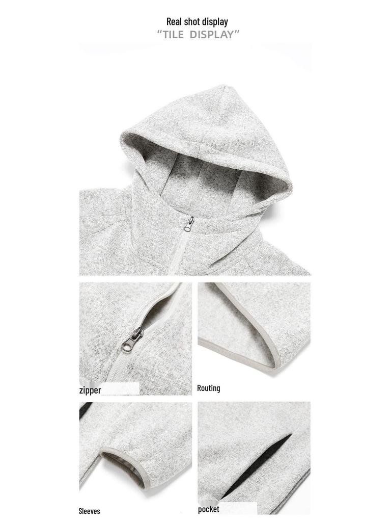 Men's Winter Fleece-Lined Hooded Sweatshirt Jacket
