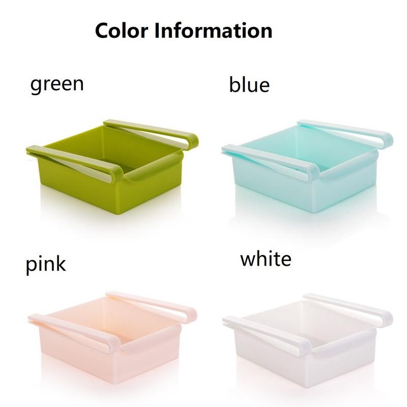 2Pcs Durable ABS Storage Rack Sliding Kitchen Refrigerator Fridge Shelf Holder Storage Box Home Supplies