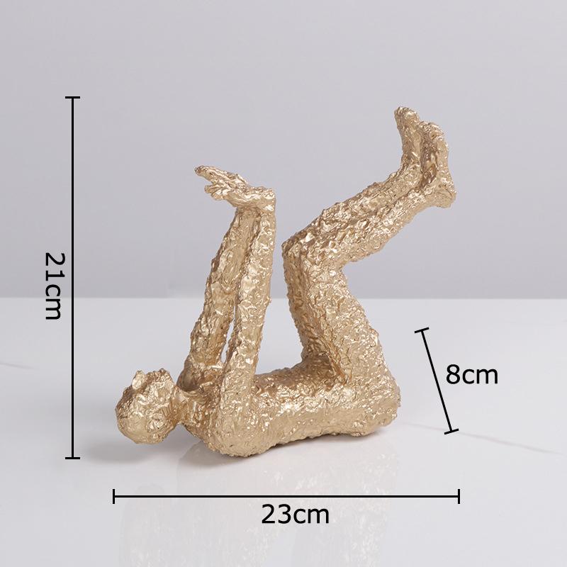 Minimalist Abstract Character Resin Statue Acrylic Display Box Desk Decoration Creative Figures Sculpture Room Aesthetic Decor