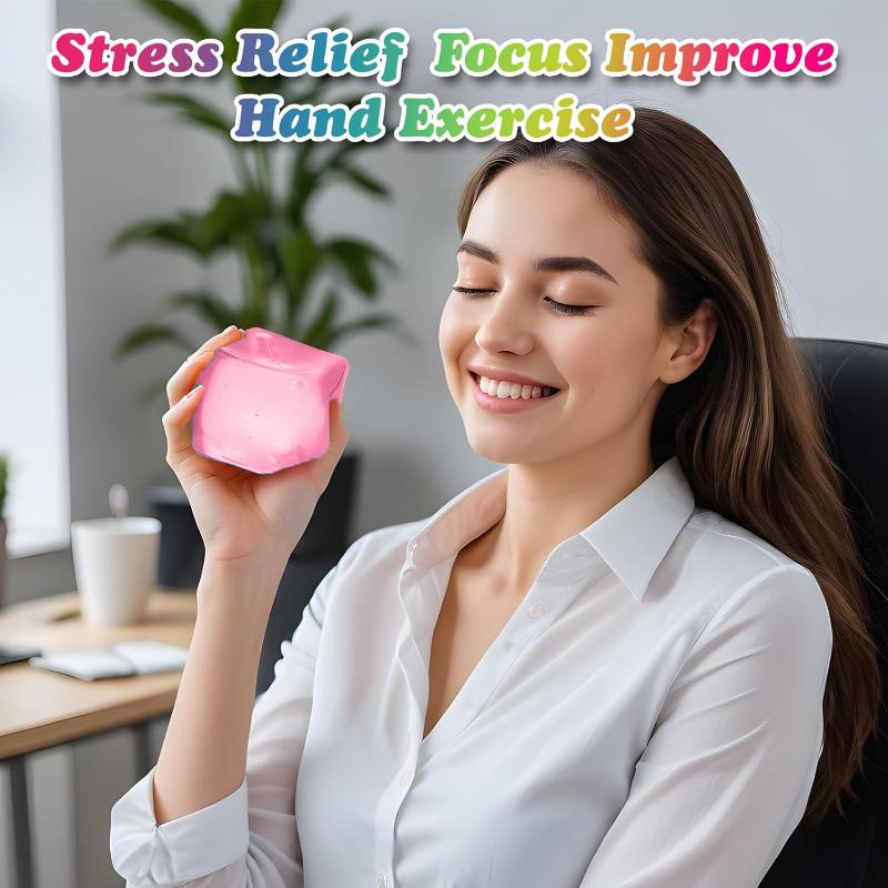 Squishy Ice Cube Fidget Toys Stress Relief Ball For Adults Kids Squeeze Ball Toys Gift