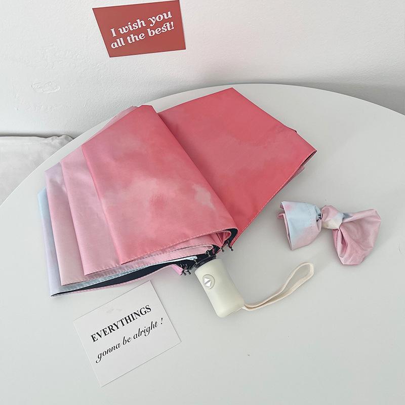 Instagram Style Sun Umbrella For Both Rain And Sunshine, Strawberry Rabbit Women'S Uv Resistant Fully Automatic Triple Fold Umbr