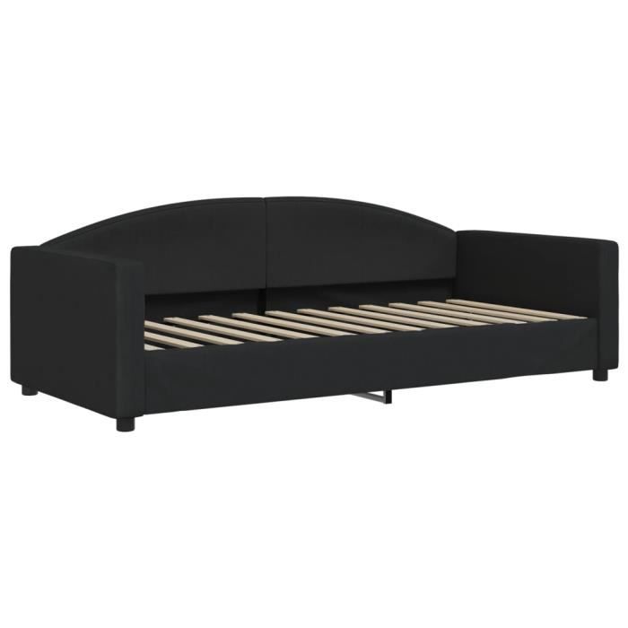 VidaXL Lit de jour avec matelas noir 90x200 cm tissu 3197172