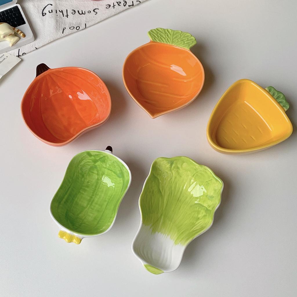 Cute Fruit Plate Household Underglaze Small Condiment Dish Ceramic Soy Sauce Vinegar Hot Pot Barbecue Dipping Snack Plate