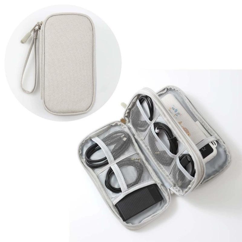 Portable Waterproof Travel Electronic Organizer Storage Bag Case for USB Cable Charger Plug Small Accessories Gadget EVA Pouch
