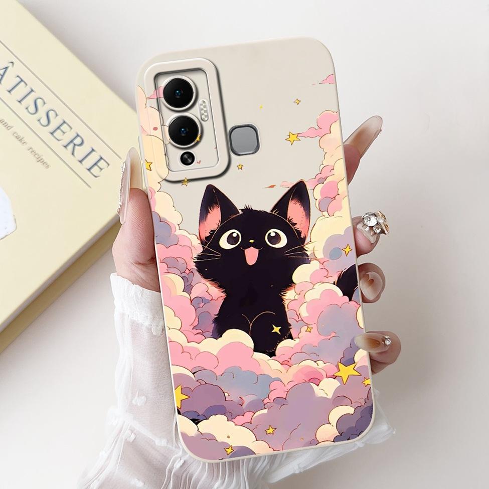 For Infinix Hot 12 Play Case Silicone Cute Fashion Butterfly Love Painted For Cover Inifnix Hot 12 Play Phone Case X6816 X6816C