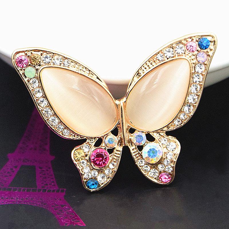 Stylish Multicolor Rhinestone Butterfly Brooch Corsage Lapel Pin Zhenyao Jewelry