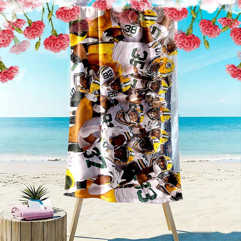 Steelers Spieler Print Strandtuch, Großes Weiches Schnelltrocknendes Handtuch für Strand Camping Schwimmen