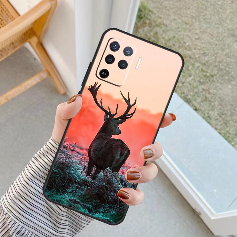 Deer Case For Oppo A18 A78 A98 A38 A58 A60 A80 A40 A96 A76 A16 A94 A74 A54 A15 A17 A57 A77 A5 Pro