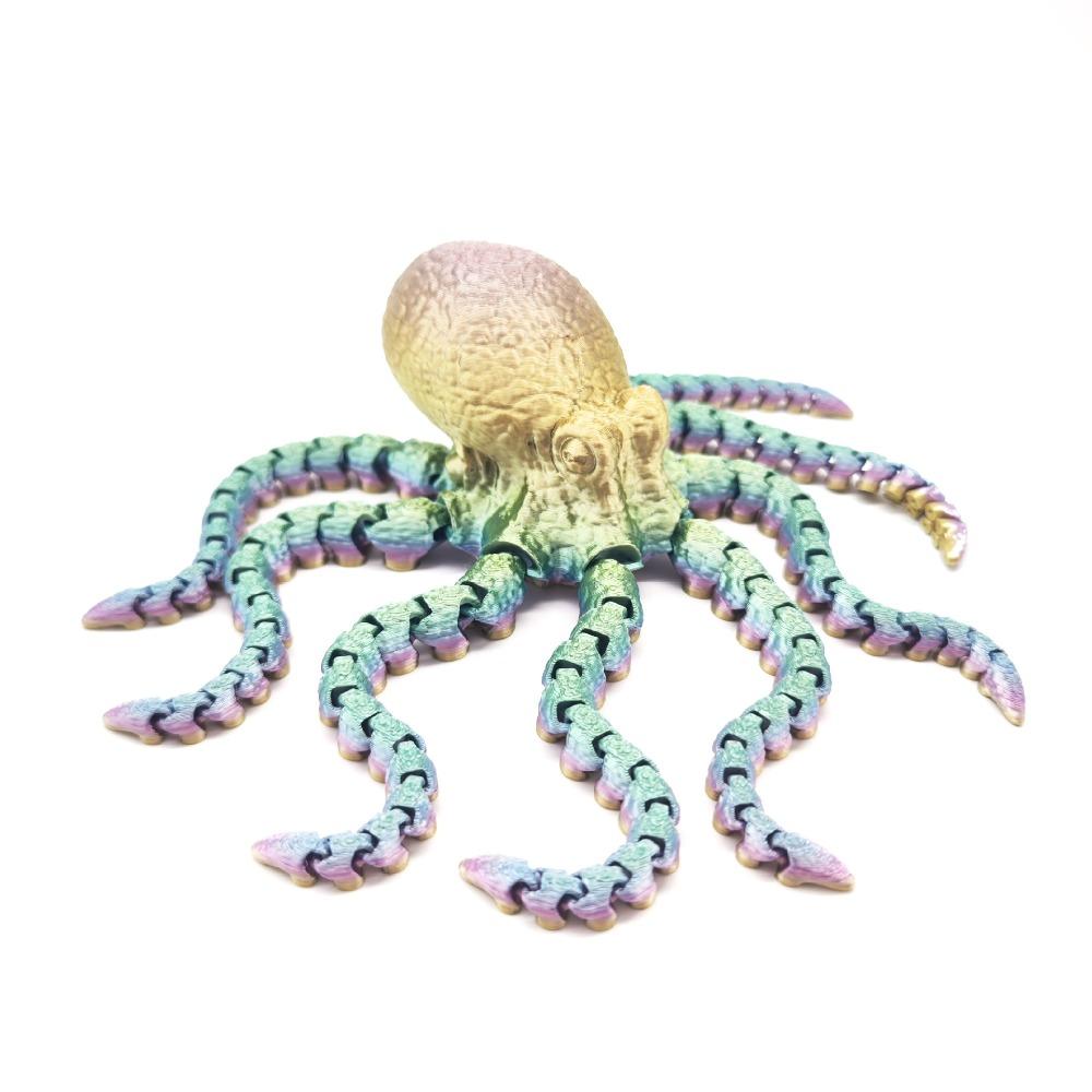 

Vibrant Color 3D Printed Octopus Figurine 3D Printed Versatile Design Jointed Body Figurine Jointed Body