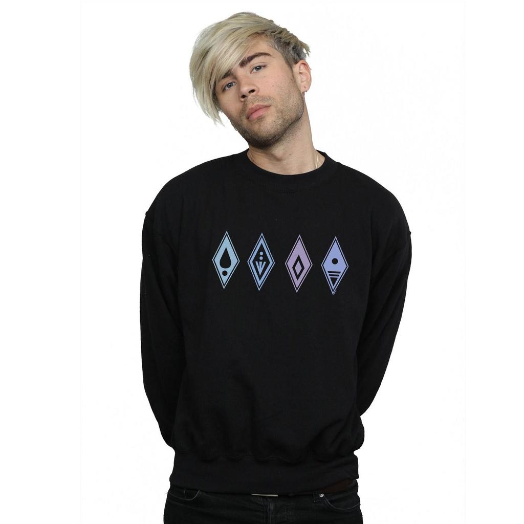 Disney Mens Frozen 2 Elements Symbols Sweatshirt