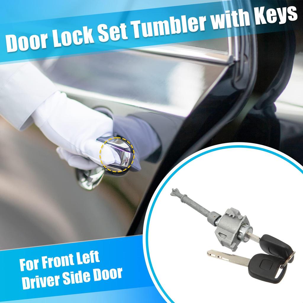 Edinstry Car Door Door Lock Key Front Door Cylinder Kit with 2 Compatible with Toyota Lock, Pin, Cylinder, Keys, 2013-2017, 72185-T2A-A01