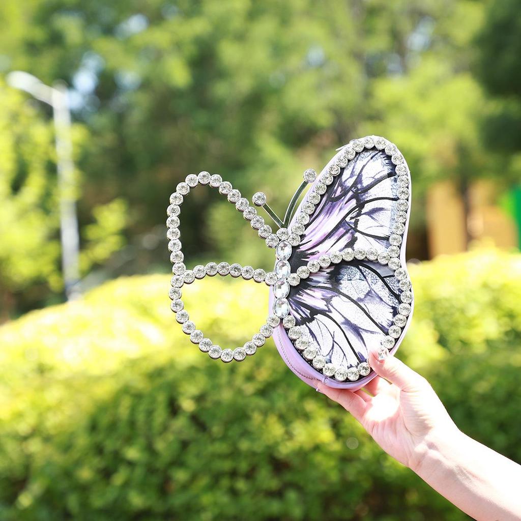 2024 Rhinestone Butterfly Evening Handbag - Trendy Personalized Women's Accessory