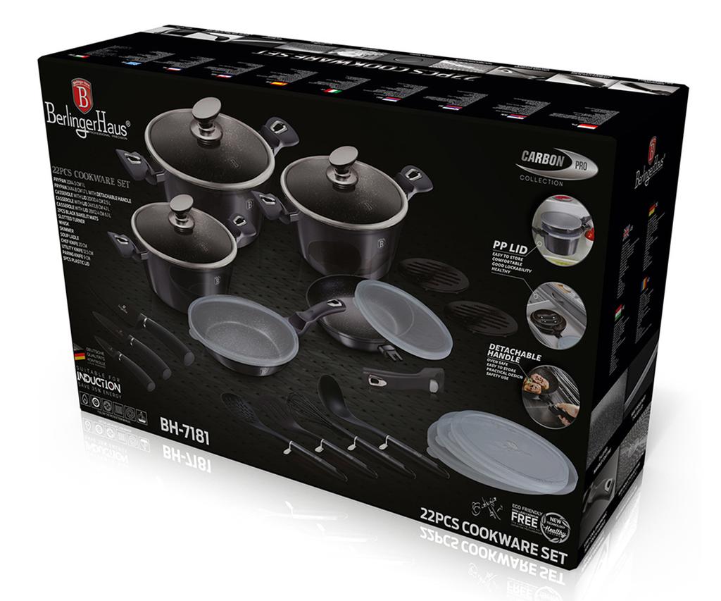 Berlinger Haus Bh-7181 Cookware Set 22 Pieces Carbon Pro