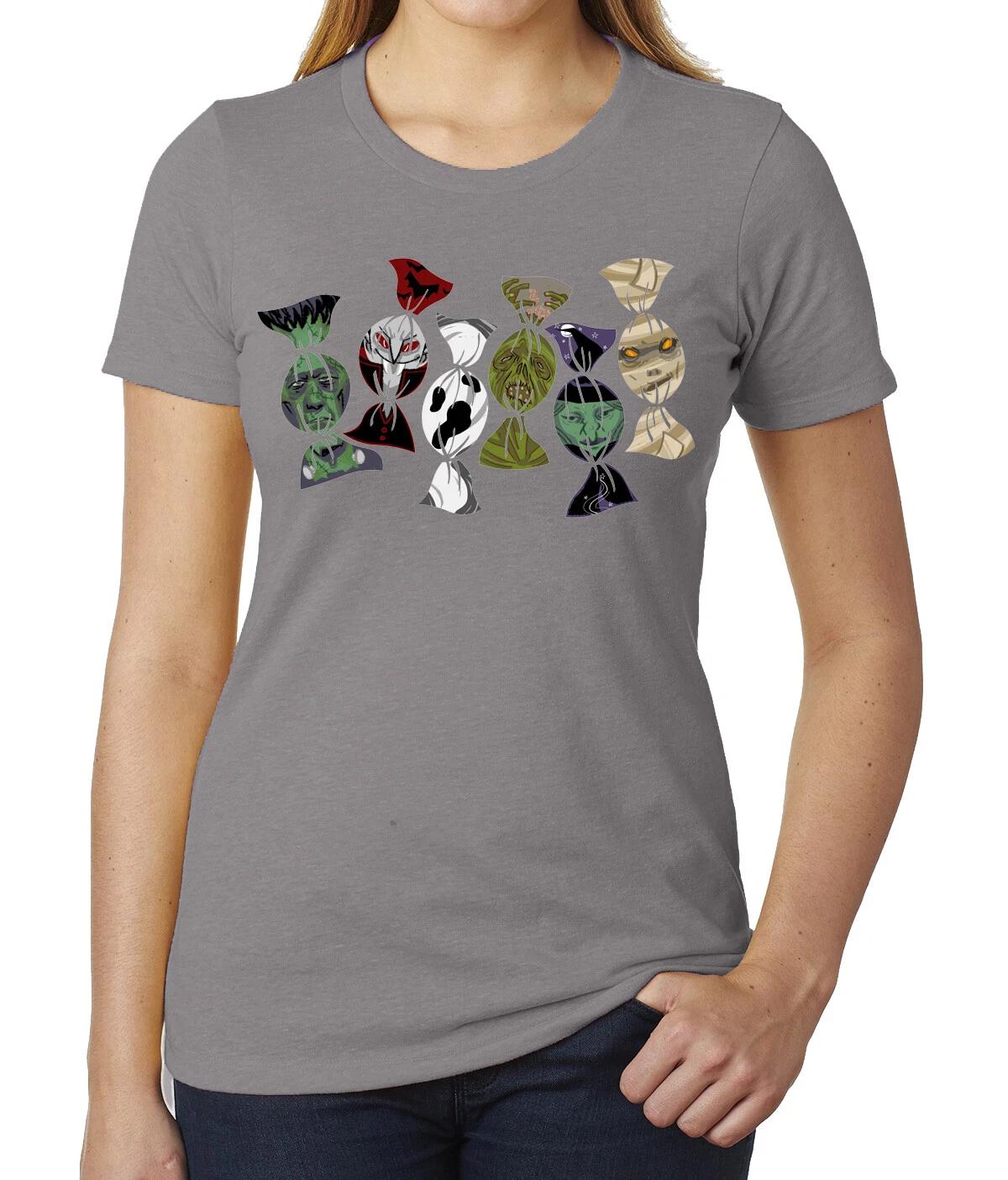 Candy Monster Line Woman s T-Shirts, Funny Shirts, Halloween Woman s T-Shirts! 3XL