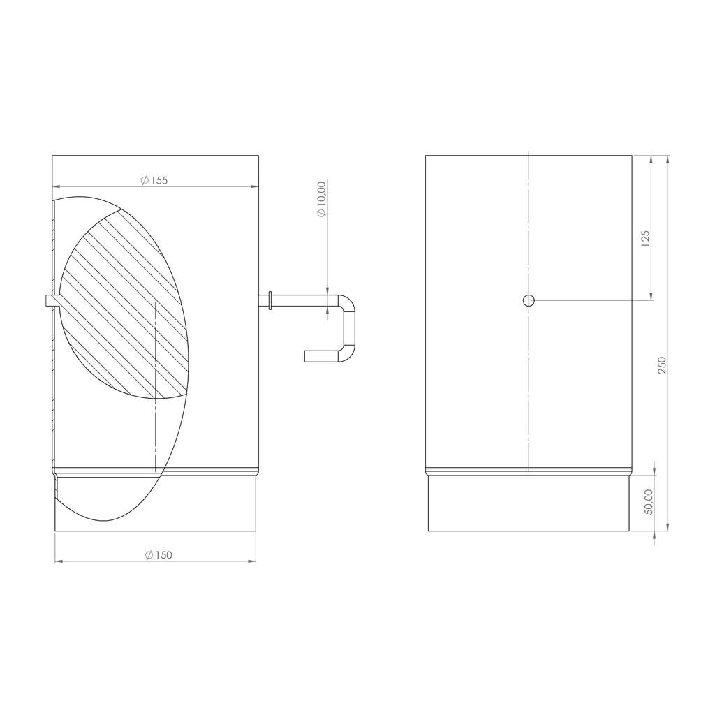Tlumič Ø 150 černý