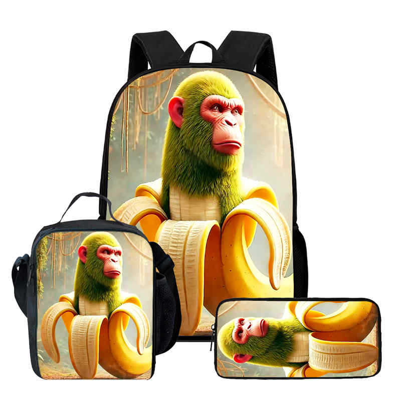 Wooden Stick Man Brain Rot Schoolbag High Definition Printing Leisure Cross Border Light Backpack