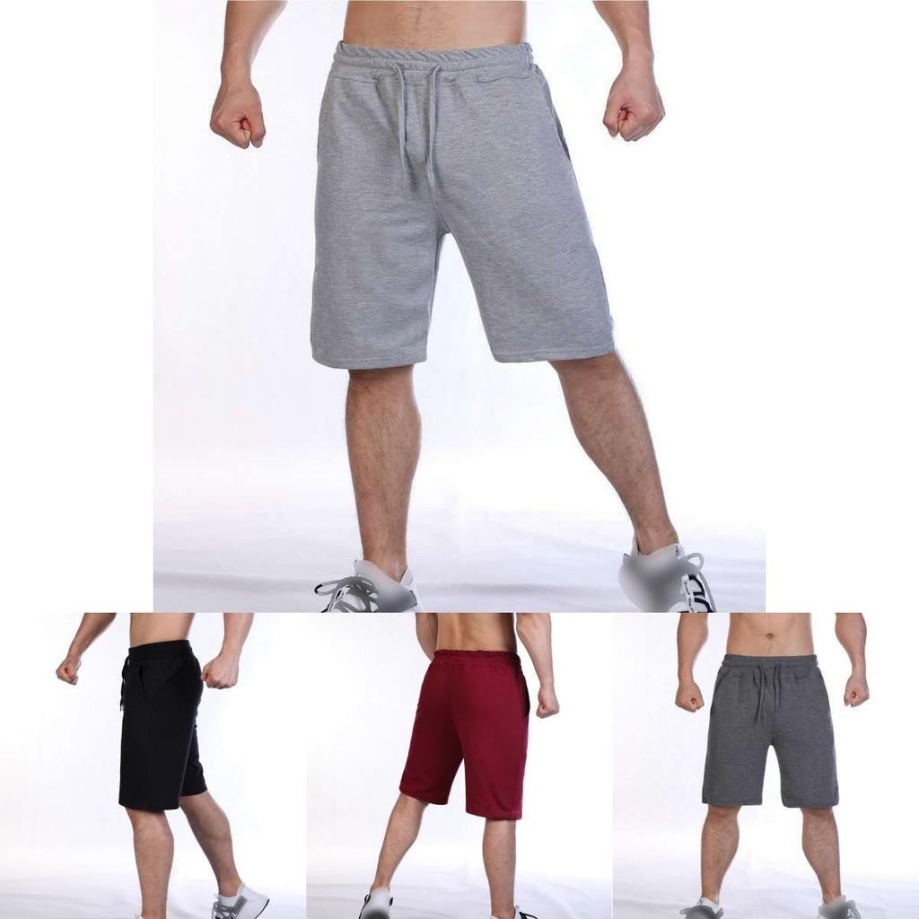 Mens Plain Elasticated Gym Shorts Comfy Sports Jogging Trousers S-3xl Black