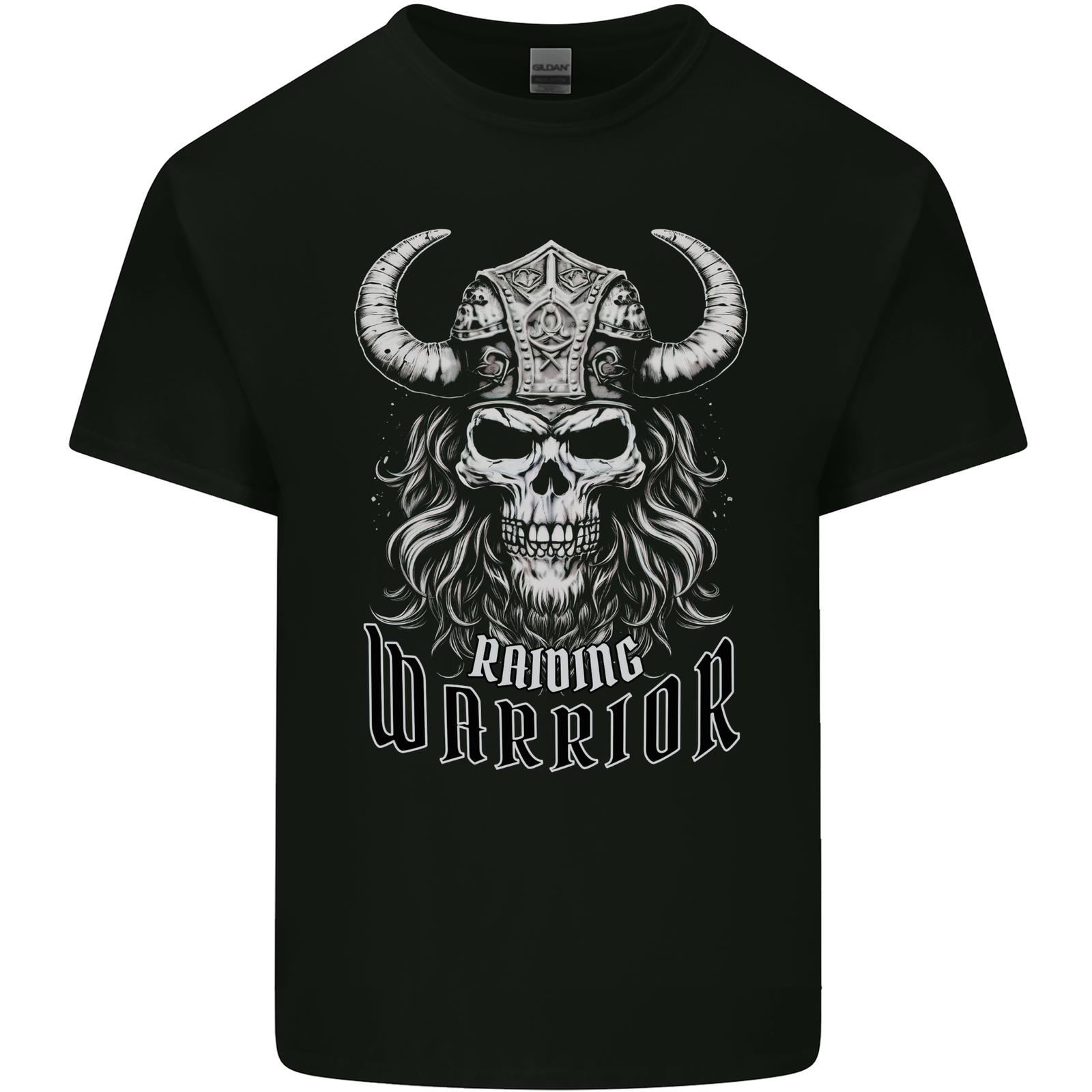Viking Raiding Warrior Skull Cotton Men s T-Shirt- S