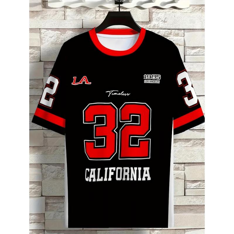 2026 Fashionable Los Angeles California Size 32 Printed Short Sleeved 3D Printed Short Sleeved XXS