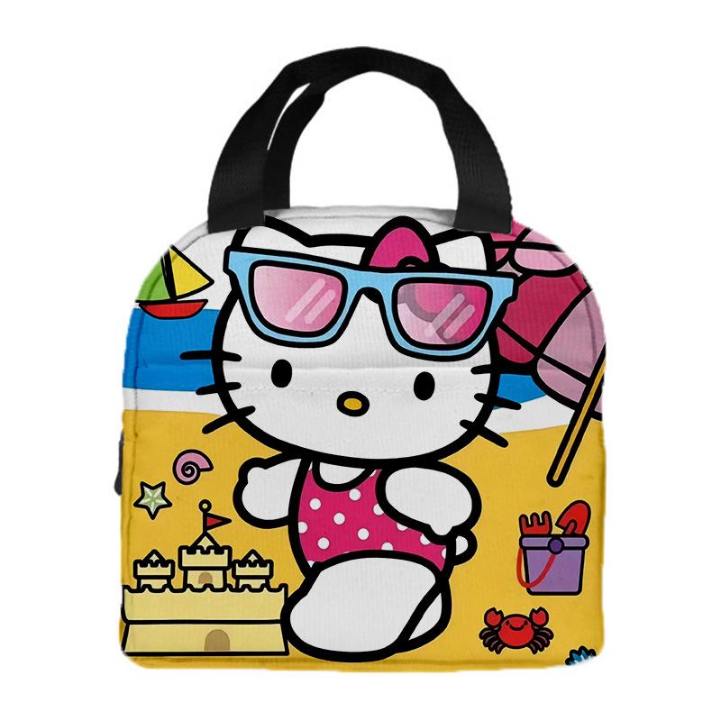 Hellokitty Handheld Meal Bag Cartoon Bento Bag Insulated Lunch Box Bag With Rice Storage Bag Portable