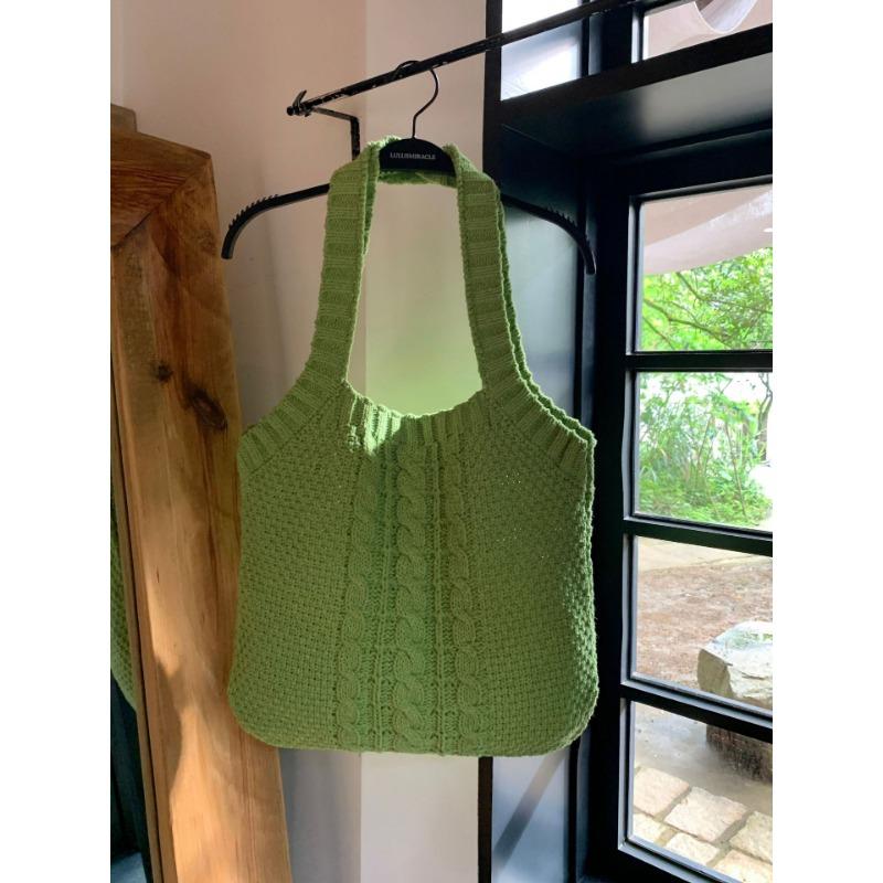 

Литературная ретро сумка для вязания Большая вместительная сумка для вязания Сумка-тоут Сумка через плечо Сумка для пожилых женщин трава зеленый