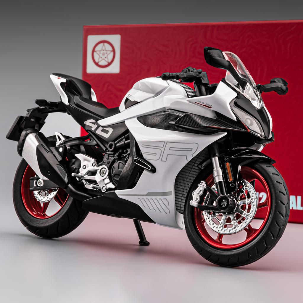 1/12 CFMOTO 450SR Alloy Die Cast Motorcycle Model Vehicle Collection Sound and Light Off Road Autocycle Toys Car