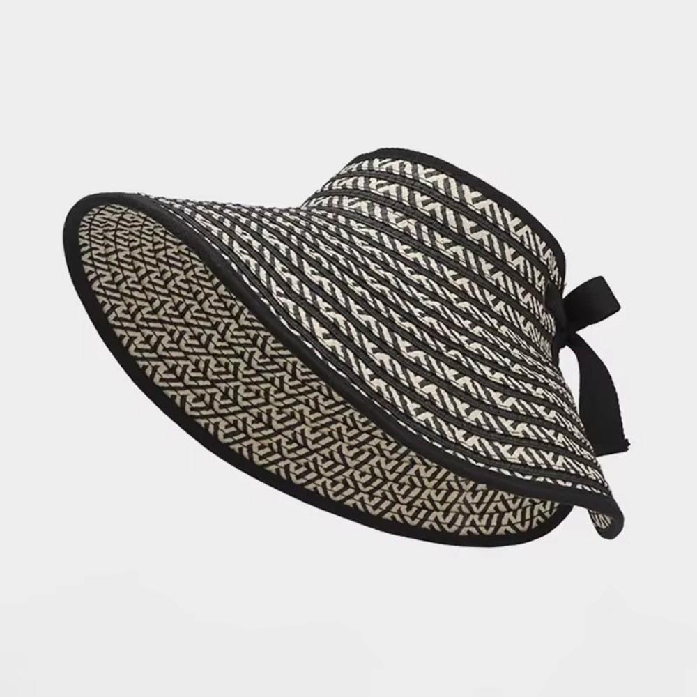 Empty Top Straw Visor Hat UV Protection Foldable Visor Hat Trendy Beach Visor Hat  Summer Outdoor