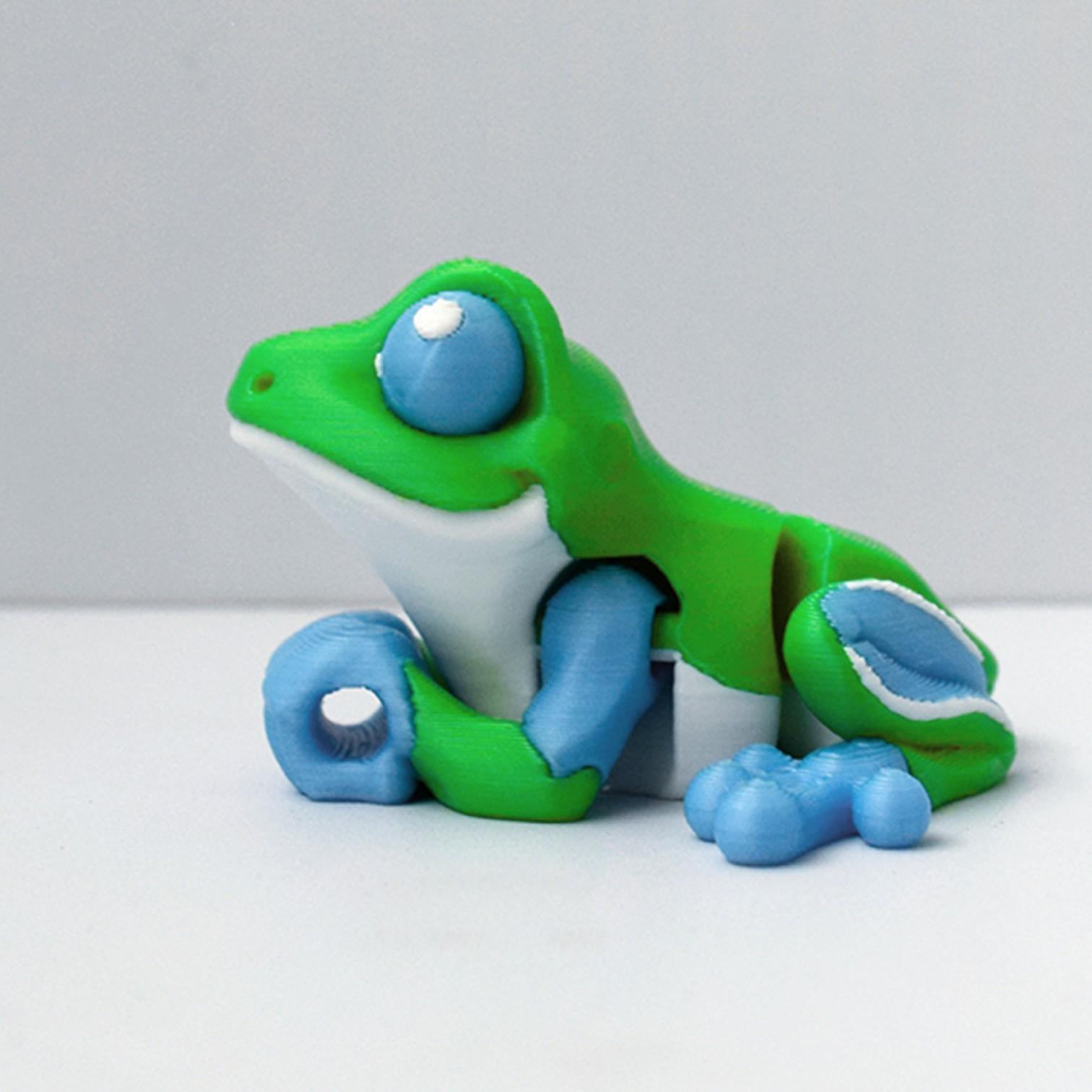 

Simulation Of Blue And Green Frog Toy Statue 3D Printing Toy Creative Joints Movable Small Frog Model Home Decoration Funny Gift