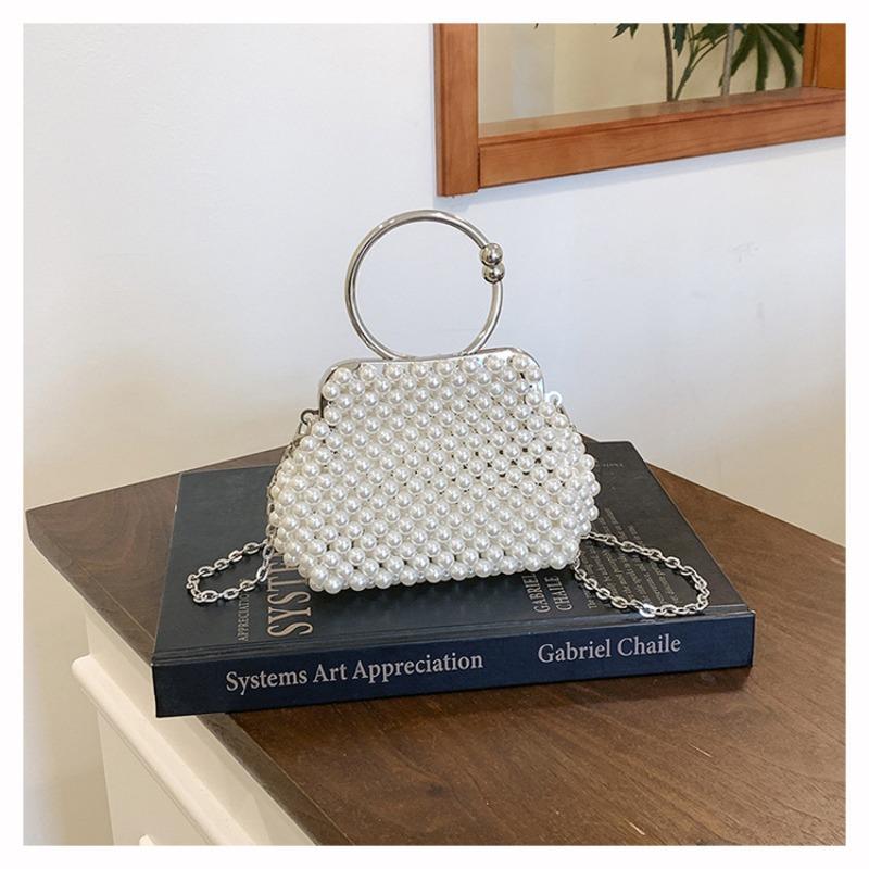 Temperament Celebrity Pearl Handbag Handmade Beaded Into Women's Bag Summer Fashion Versatile Mobile Phone Bag