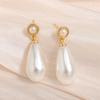 ZAKOL White Teardrop Simulation Zircon Dangle Earrings Baroque Palace Style Wedding Party Zircon 2024 New