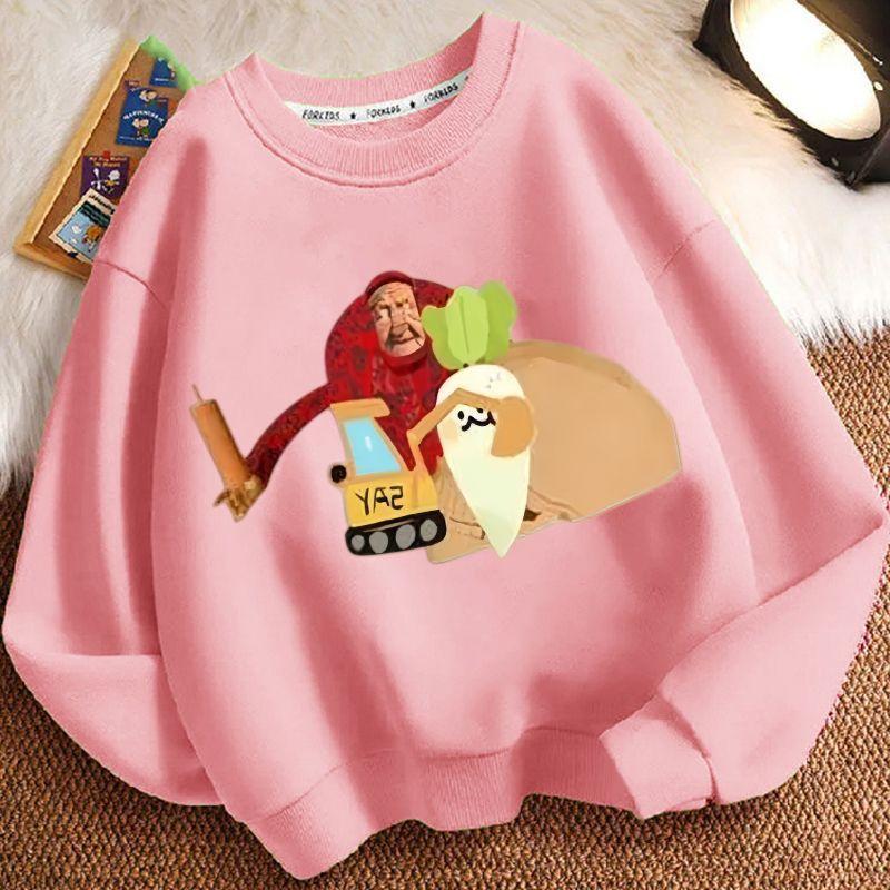 Children's Fashion John's Farm Hoodies for Autumn and Winter, Casual Round-neck Hoodies for Boys and Girls