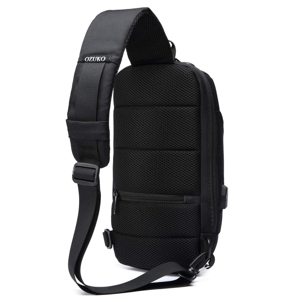 Yanmo Crossbody Bag with USB Charging Waterproof and Fits a iPad Men's Port, Anti-Theft, 9.7-inch (Black)