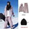 Ski Resort's Trendy Waterproof & Windproof Ski Suit Set for Men & Women, Fleece-Lined, Thickened, Plus Size, Warm